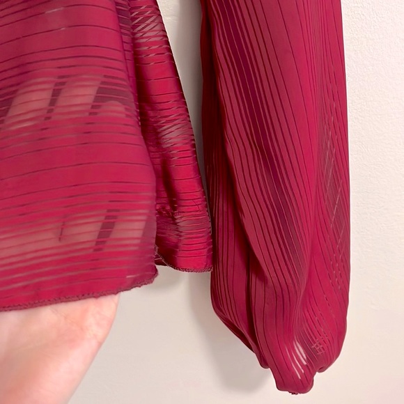 Red Lace Babydoll Lantern Sleeve Embroidered Blouse NWT Small - Picture 5 of 10